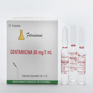 GENTAMICINA 80MG/2ML X 10 AMP - - FARMIONI- 19-D