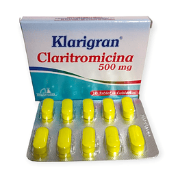 KLARIGRAN 500 MG X 10 TAB -CLARITROMICINA 500MG -ANGLOPHARMA -VTO MAY 24 -UBI 2-D