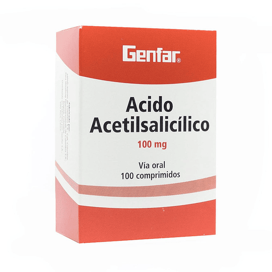 ACIDO ACETILSALICILICO 100 MG X 100 TAB --GENFAR- CUM - LOTE DCL1452- VTO MAY 25 UBI 20-B