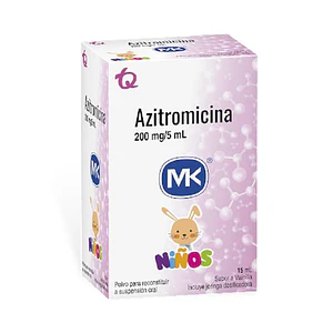 AZITROMICINA 200MG/5ML SUSP X 15 ML -- MK- - 8-D