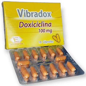 VIBRADOX 100 MG X 14 CAP- DOXICICLINA 100 MG- LABQUIFAR- 3-E