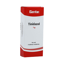 TINIDAZOL 1 GR X 4 TAB --GENFAR- CUM 1985958-1- LOTE B000760- VTO DIC 24 UBI 20-C