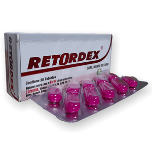 RETORDEX X 30 TAB- BOROJO+ L-ARGININA+ VITAMINAS A+ B1+ B2+ ACIDO PANTOTENICO+ BIOTINA+ ACIDO FOLICO- IMPROFARME- - UBI 14-B*