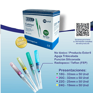 CATETER I.V. 18G 32MM X 10 UNID- VERDE - BEGUT- 28-C