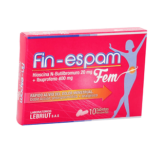 FIN-ESPAM FEM 20MG/400MG X 10 TAB- HIOSCINA+ ACETAMINOFEN- LAPROFF-- UBI 14-E
