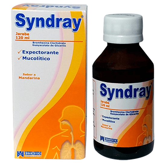 SYNDRAY JBE X 120 ML -BROMHEXINA+ GUAYACOLATO -BRADYSTER -VTO ABR 26 -UBI 24-F