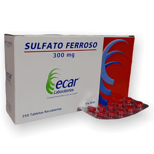 SULFATO FERROSO 300 MG X 250 TAB - - ECAR- 10-A
