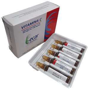 VITAMINA C 500MG/5ML X 10 AMP- - ECAR- - UBI 13-E