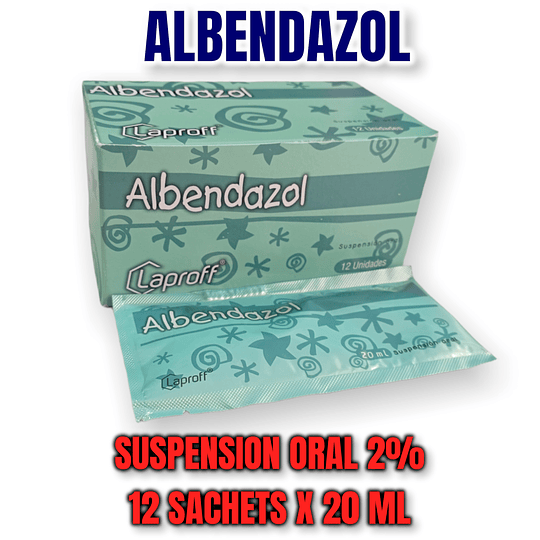 ALBENDAZOL 2% SUSP X 12 SACHET --LAPROFF UBI 7-F