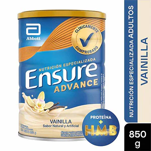 ENSURE ADVANCE VAINILLA X 850 GR- MULTIVITAMINICO- ABBOTT - UBI 18-B