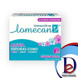LOMECAN V 200MG X 3 OVULOS- CLOTRIMAZOL- GENOMMA-UBI UBI 8-B