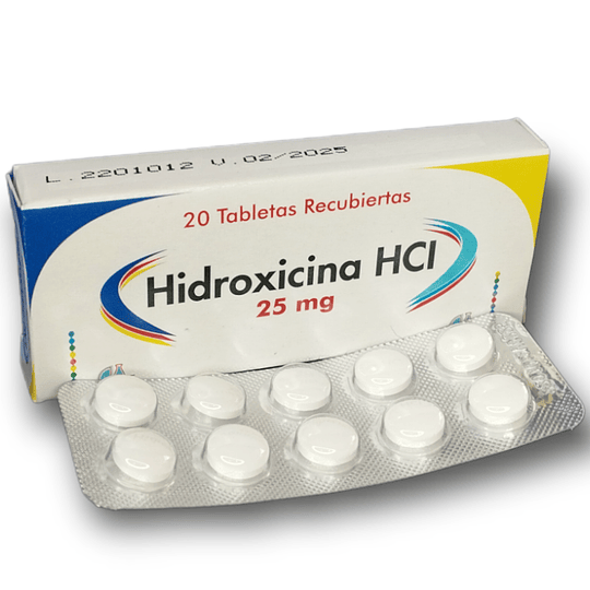 HIDROXICINA 25 MG X 20 TAB- - ANGLOPHARMA- VTO ENE 26- UBI 2-F