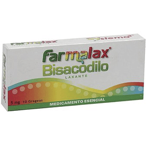 FARMALAX 5 MG X 10 GRAGEAS- BISACODILO- ECAR-  UBI 6-F