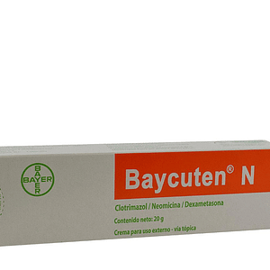 BAYCUTEN N CREMA X 20 GR- CLOTRIMAZOL+ NEOMICINA+ DEXAMETASONA- BAYER- VTO DIC 26- UBI 18-A