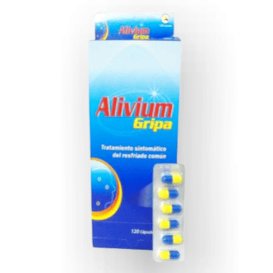 ALIVIUM GRIPA X 120 CAP- ACETAMINOFEN+ FENILEFRINA+ CETIRIZINA+ CAFEINA- ANGLOPHARMA- VTO MAY 25- UB