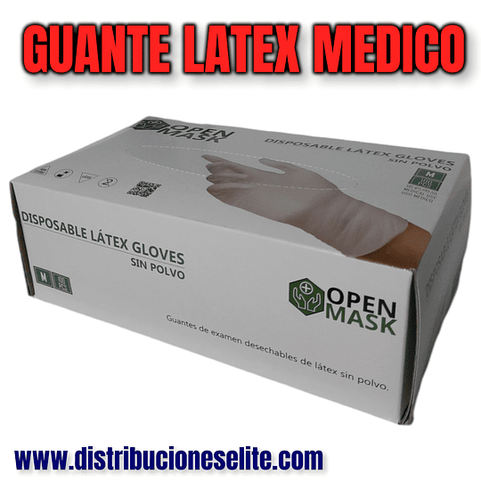 GUANTE LATEX MEDICO M X 100 --OPEN MASK UBI 13-D