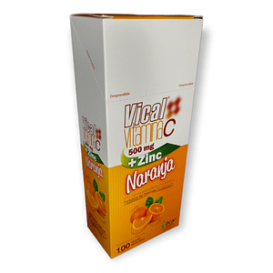 VICAL VITAMINA C 500MG + ZINC NARANJA X 100 TAB- UBI 11-A*