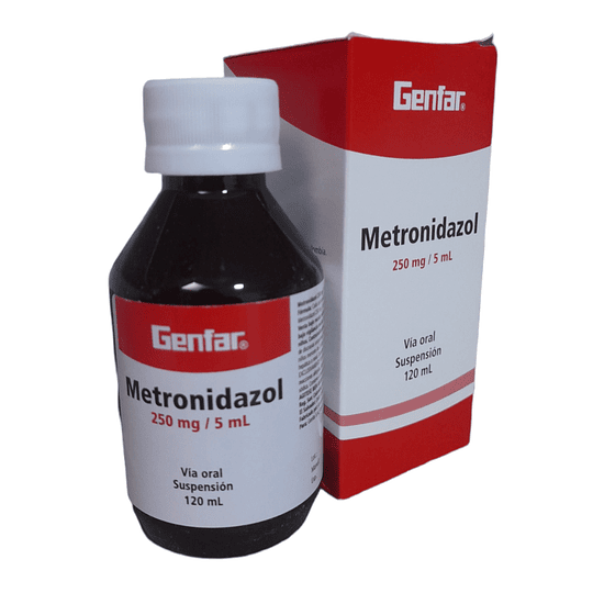 METRONIDAZOL 250MG/5ML SUSP X 120 ML --GENFAR- CUM 29653-3- LOTE C0216DA- VTO SEP 24 UBI 7-F