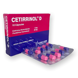 CETIRRINOL D X 10 CAP -CETIRIZINA+ PSEUDOEFEDRINA-QUIMICA PATRIC UBI 13-D