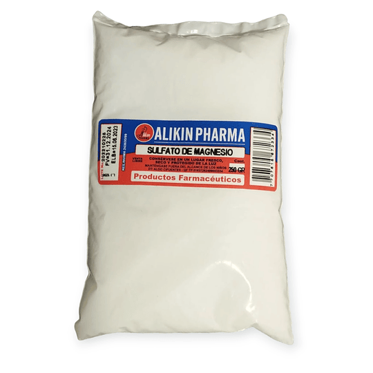 SULFATO DE MAGNESIO BOLSA X 250 GR - -ALIKIN PHARMA -VTO FEB 25 -UBI 10-E*