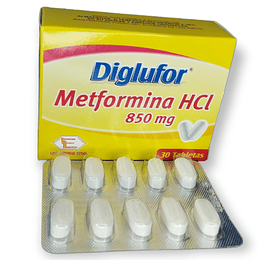 DIGLUFOR 850 MG X 30 TAB- METFORMINA 850MG- LABQUIFAR- VTO OCT 26- UBI 3-E