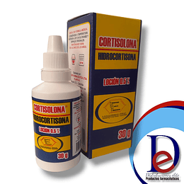 CORTISOLONA 0.5% LOCION X 30 ML- HIDROCORTISONA 0.5%- LABQUIFAR- VTO ABR 26- UBI 3-D