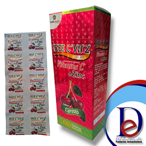 TREE C VIT Z CEREZA X 100 TAB MAST- VITAMINA C + ZINC- MARKPHARM- - UBI 23-B