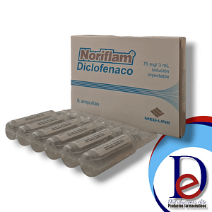 NORIFLAM 75MG/3ML X 6 AMP - DICLOFENACO 75 MG- MEDLINE- 8-C