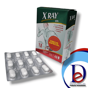 X RAY DOL X 48 TAB- ACETAMINOFEN+ NAPROXENO+ CAFEINA- GENOMMA- UBI 1-C