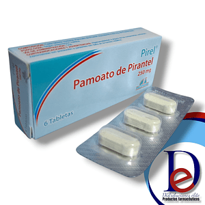 PIREL 250 MG X 6 TAB- PAMOATO DE PIRANTEL 250 MG- ANGLOPHARMA- - UBI 2-F