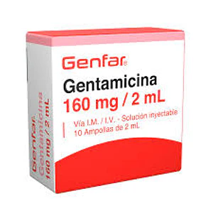 GENTAMICINA 160MG/2ML X 10 AMP - GENFAR UBI 20- GENFAR-UBI  21-E