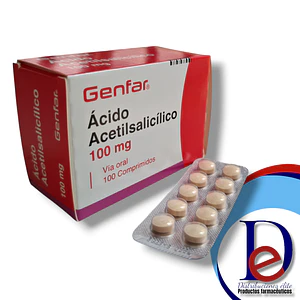 ACIDO ACETILSALICILICO 100 MG X 100 TAB - - GENFAR- 28-E