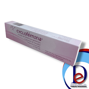 CYCLOFEMINA X 1 AMP- ACETATO DE MEDROXIPROGESTERONA+ ESTRADIO- NEW TRADE- - UBI 12-C