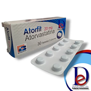 ATORFIT 20 MG X 30 TAB -ATORVASTATINA 20 MG- BIOQUIFAR- - 3-B