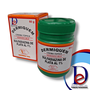 DERMIQUEM 1% POTE X 60 GR- SULFADIAZINA DE PLATA 1%- LABQUIFAR- - UBI 3-D