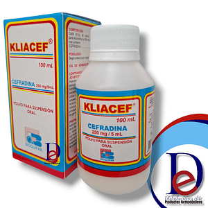 KLIACEF 250MG/5ML SUSP X 100 ML- CEFRADINA 250 MG- BIOQUIFAR- VTO OCT 26- 4-B