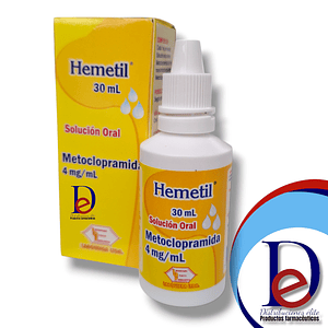 HEMETIL 4MG/ML GOTAS X 30 ML- METOCLOPRAMIDA 4 G- LABQUIFAR- - UBI 4-D