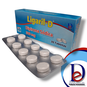 LIGARIL D 500 MG X 30 TAB- DIPIRONA 500MG- BIOQUIFAR- - UBI 4-D