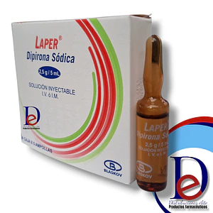 LAPER 2,5MG/5ML X 5 AMP- DIPIRONA SODICA- BLASKOV- UBI 17-D