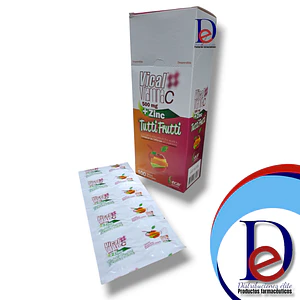 VICAL VITAMINA C 500MG + ZINC TUTTI FRUTTI X 100 TAB - VITAMINA C + ZINC- ECAR- UBI 36-B