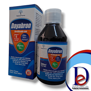 DAYABRON FRESA JBE X 240 ML- COMPLEJO B1 B3 B6 B9 B12+ CALCIO+ HIERRO+ VITAMINA D+ MAGNESIO+ ZINC- MEDICAL- 27-C