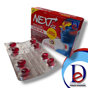 NEXT GL GRIPA X 8 CAP- IBUPROFENO+ FENILEFRINA+ CETIRIZINA- GENOMMA- 1-C