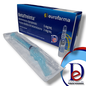 BETATREINTA 5MG/2MG X 1 AMP- BETAMETASONA DIORPIONATO+ FOSTATO DISODICO BETAMETASONA- EUROFARMA- 6-F