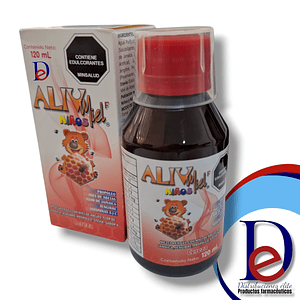 ALIVMIEL F NIÑOS JBE X 120 ML- PROPOLEO+ MIEL DE ABEJAS+ FLOR DE JAMAICA+ JENGIBRE + VITAMINA A Y C- VITAFAR- 28-C