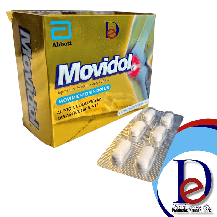 MOVIDOL X 48 TAB- NAPROXENO+ ACETAMINOFEN + CAFEINA- ABBOTT- - UBI 18-B 1