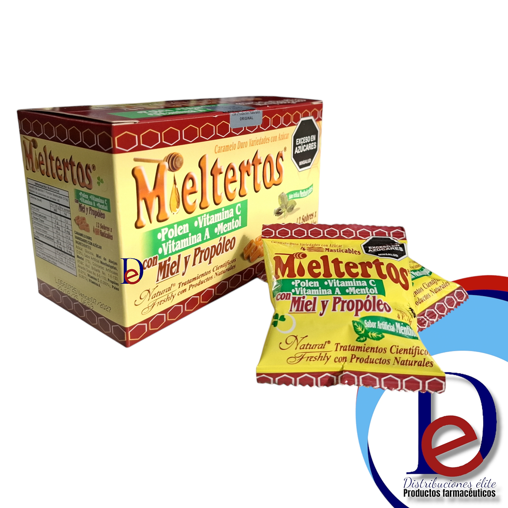 MIELTERTOS PASTILLAS X 12 SBS- PROPOLEO, MIEL, MARAÑON, JENGIBRE- NATURAL FRESHLY- - UBI 23-B 1