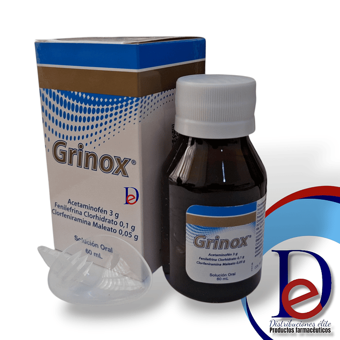 GRINOX JBE X 60 ML -ACETAMINOFEN+ FENILEFRINA +CLORFENIRAMINA- PHARMADES -NOV 26- UBI 26-D 1
