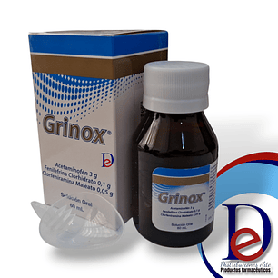 GRINOX JBE X 60 ML -ACETAMINOFEN+ FENILEFRINA +CLORFENIRAMINA- PHARMADES -NOV 26- UBI 26-D