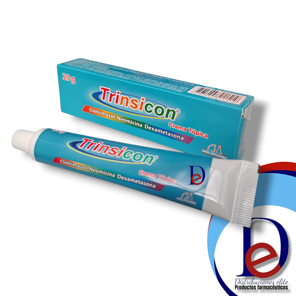 TRINSICON CREMA X 20 GR- CLOTRIMAZOL+ NEOMICINA+ DEXAMETASONA- ANGLOPHARMA- VTO AGO 26- UBI 2-F 1
