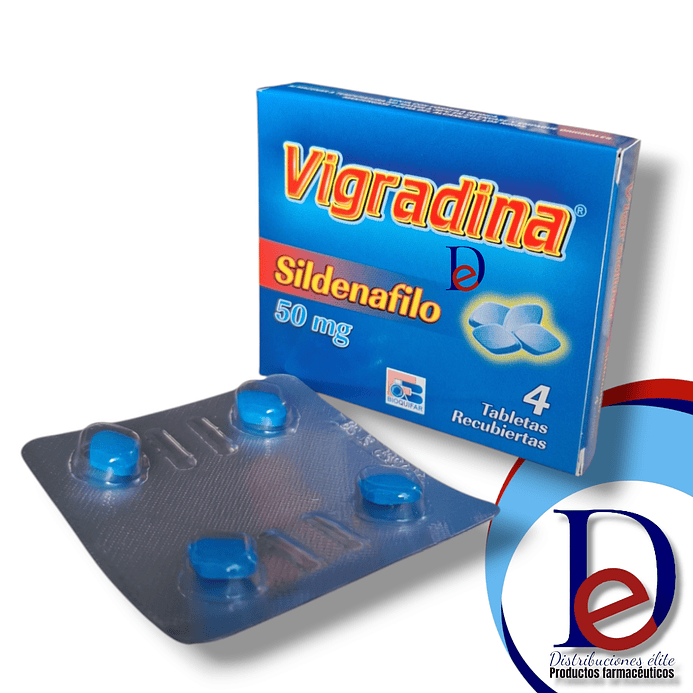 VIGRADINA 50 MG X 4 TAB- SILDENAFIL 50 MG- BIOQUIFAR- - UBI 5-B 1